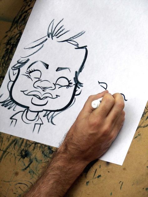 Drawing Caricatures: How To Create A Caricature In 8 Steps How To Draw A Caricature, Caricature Artist Drawing, Characatures People, How To Draw Charicatures, Caricature Sketch Character Design, How To Draw Caricatures, Drawing Caricatures, Hair Draw, Caricature Examples