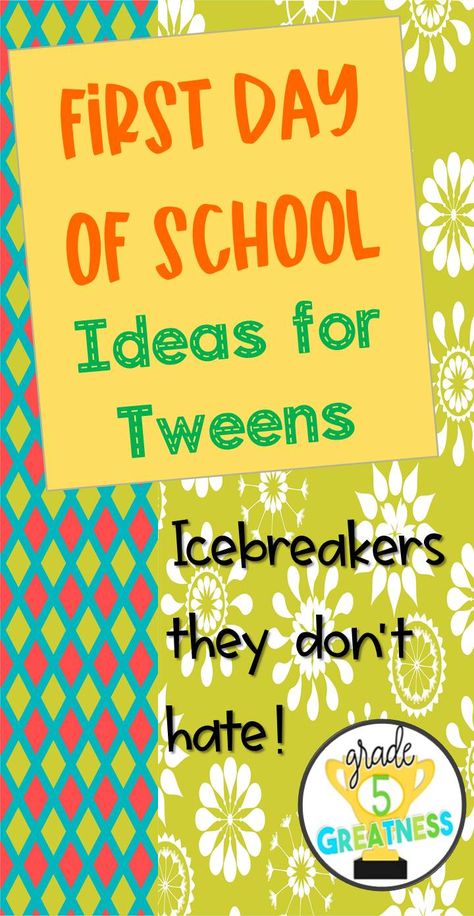 Grade 6 First Day Of School Activities, Grade 5 First Day Of School, 1st Day Middle School Activities, First Day Of School Elementary Ideas, Classroom Icebreakers Middle School, Activities For Fifth Graders, Grade 6 Activities Ideas, Fifth Grade First Day Of School, Get To Know You Activities For Middle School