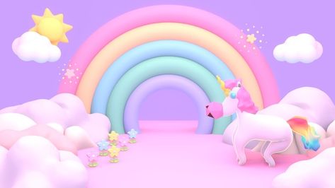 3d rendered cartoon rainbow land with su... | Premium Photo #Freepik #photo #lullaby #rainbow-unicorn #unicorn #playground-background Playground Background, Unicorn Backgrounds, Unicorn Background, Cartoon Rainbow, Daughter Love Quotes, Sun Flowers, Cartoon Unicorn, Unicorn Wallpaper, Unicorn Theme