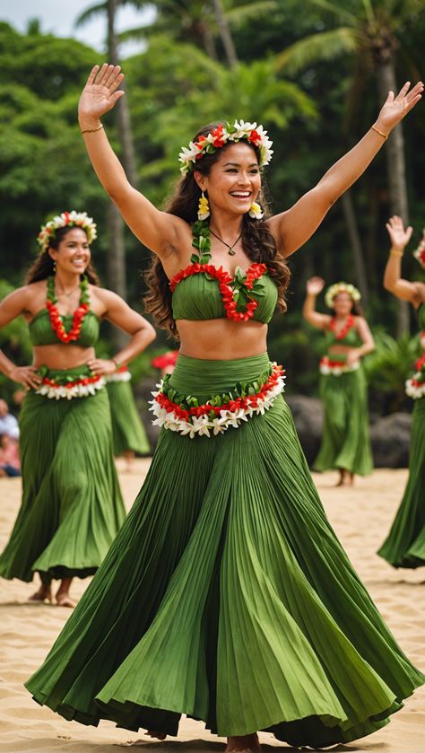 Hula Dancing Hawaii: An Authentic Cultural Guide Hawaii Hula Outfit, Cook Islands Dance, Polynesian Women Aesthetic, Hawaii Dance Hula, Polynesian Traditional Clothing, Luau Dress Women Hawaii, Hawaii Traditional Outfits, Island Theme Party Outfit, Tropical Spirit Week Outfit