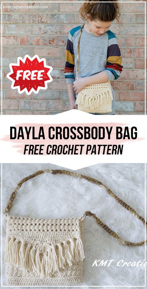 crochet The Dayla Crossbody Bag free pattern - easy crochet bag pattern for beginners Crossbody Bag Free Pattern, Crochet Boho Bag Pattern, Crossbody Purse Patterns, Diy Crochet Purse, Easy Crochet Bag, Boho Bag Pattern, Bag Free Pattern, Crochet Crossbody Bag, Purse Patterns Free