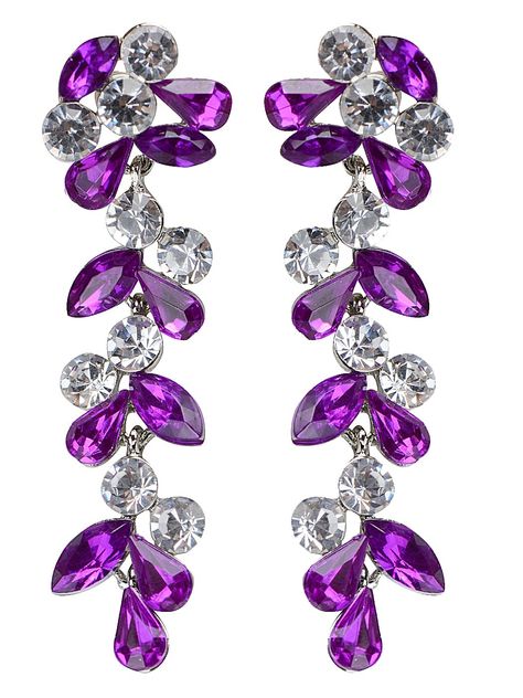 PRICES MAY VARY. Features - drop earrings with different cuts of light and dark purple colored stones. This special Designis born to match the clothes and your unique beauty. Nickel and lead free - these beautiful earrings contain absolutely no nickel or lead, making them safe for people with nickel and lead allergies. Add this great jewelry to your jewelry collection and have peace of mind every time you wear them. For your loved one - wrapped in an exquisite box. delicate and surprise present Jewellery Making Tutorials, Grape Color, Crystal Flowers, Colour Match, Versatile Jewelry, Colored Stones, Jewelry Making Tutorials, Earrings Wedding, Dangling Earrings