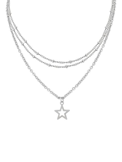 PRICES MAY VARY. Y2K GRUNGE EMO LAYERED STAR NECKLACE: The star symbol is associated with guidance, protection, and enlightenment. It is also a symbol of hope, good luck, and aspirations. The Star Choker Necklace is a great addition to your collection MATERIALS: Meticulously crafted from high-quality titanium steel SIZE & LENGTH: The Silver Star Pendant measures 0.59 inches in width, 0.59 inches in length. The first chain length is 14.5 inches, the second chain length is 15.3 inches, the third c Silver Necklaces Y2k, Y2k Fashion Jewelry, Star Silver Necklace, Silver Necklace Grunge, Star Chain Necklace, Cute Y2k Accessories, Silver Necklace Women, Cute Necklaces Gold, Layered Silver Necklace