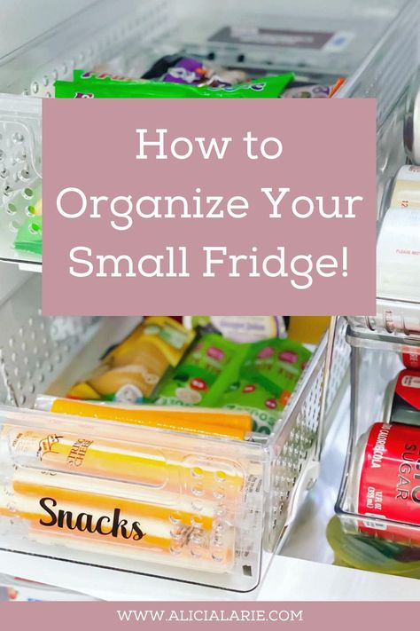 How To Organize Side By Side Fridge, Organizing A Mini Fridge, Fridge Organization Kmart, Organized Refrigerator Ideas, Small Fridge Storage, Side By Side Fridge Organization, Small Refrigerator Organization, Fridge Organization Dollar Store, Small Fridge Organization