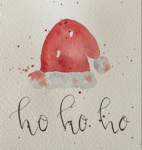 Cute Christmas Cards Watercolor, Christmas Cards Watercolor Painted, Diy Watercolor Cards Christmas, Christmas Cards With Watercolor, Christmas Painting Ideas Watercolor, Holiday Cards Handmade Watercolor, Christmas Drawings Watercolor, Christmas Cards Ideas Watercolor, Diy Christmas Cards Acrylic Paint