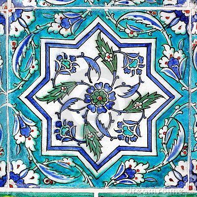 Ottoman tile in turquoise Mandalas, Ottoman Vintage, Vintage Tegel, Turquoise Tile, Islamic Tiles, Moorish Design, Ceramic Tile Art, Iznik Tile, White Ceramic Tiles