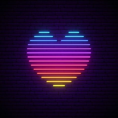 Tumblr, Neon Background, Neon Heart, Like Symbol, Brick Wall Background, Bokeh Background, Mandala Art Lesson, Glow Effect, Valentines Day Background