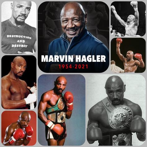 Marvelous Marvin Hagler (born Marvin Nathaniel Hagler; May 23, 1954 – March 13, 2021) Professional boxer and film actor who competed in boxing from 1973 to 1987. He reigned as undisputed middleweight champion from 1980 to 1987, making twelve successful defenses of that title, and holds the highest knockout percentage of all undisputed middleweight champions, at 78 percent, while also holding the third-longest unified championship reign in boxing history at twelve consecutive defenses. Marvin Hagler, Marvelous Marvin Hagler, Mike Tyson Boxing, Boxing Images, Ufc Boxing, Boxing Posters, Boxing History, Professional Boxer, Boxing Champions