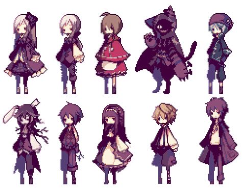 Pixel Characters Sprite, 2d Game Sprites, Pixel Walk Cycle, Video Game Design Concept Art, Vintage Pixel Art, Pixel Character Sprite, Pixel Witch, Pixelated Characters, Pixel Art Anime