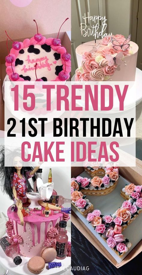 My daughter is turning 21 this year and I’ve been trying to find the perfect 21st birthday cake. I’m so lucky I found these 21st birthday ideas for her because they were super helpful! Diy 21st Birthday Cake, Bday Cakes For Girls, 21st Birthday Cake Drunk Barbie, 21st Birthday Cake Ideas, 21st Birthday Cake For Guys, Birthday Cake For Daughter, 18th Birthday Cake For Girls, Drunk Barbie Cake, 21st Birthday Cake For Girls