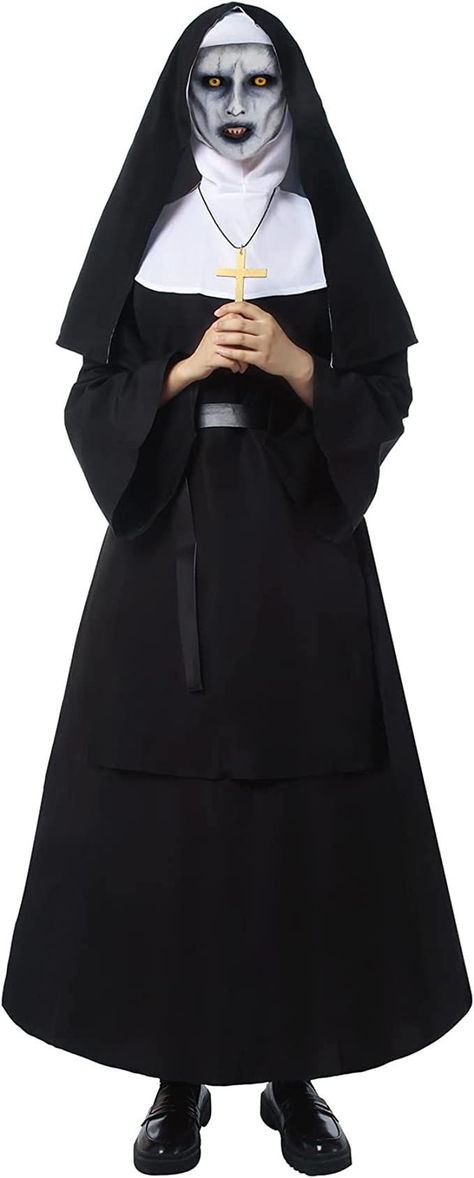 The Nun Costume Womens Nun Cosplay Valak Outfit Scary Halloween Costume : Amazon.ca: Clothing, Shoes & Accessories The Nun Costume, Terrifying Halloween Costumes, Nun Cosplay, Nun Halloween Costume, Nun Halloween, Terrifying Halloween, Nun Costume, Disfraz Halloween, Fancy Ball