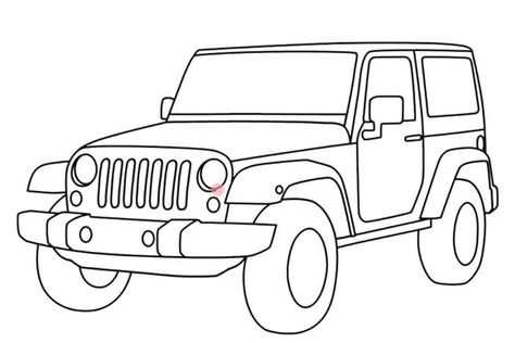 How to draw a jeep: step by step, simple, wrangler easy Simple Car Drawing, Car Drawing Kids, Jeep Drawing, Car Drawing Easy, Car Drawing Pencil, Jeep Art, Kids Jeep, Green Jeep, Easy Drawings For Beginners