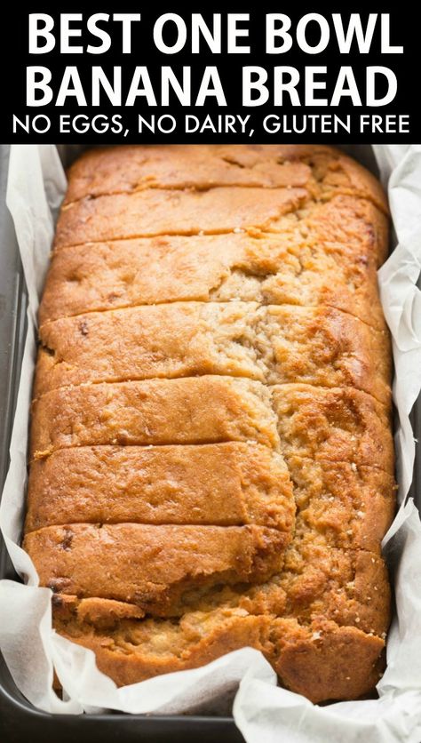 Vegan Gluten Free Banana Bread, Vegan Banana Bread Easy, One Bowl Banana Bread, Gluten Free Banana Bread Recipe, Glutenfri Baking, Vegan Banana Bread Recipe, Gluten Free Banana Bread, Vegan Banana Bread, Gluten Free Banana