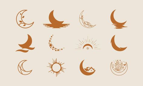 Croquis, Logos, Logo Lune, Moon Graphic Design, Moonlight Tattoo, Moonlight Beach, Hoodie Art, Moon Icon, Moon Graphic