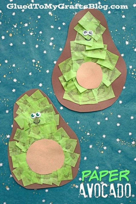 #gluedtomycrafts Paper Avocado Friend - Kid Craft Idea Preschool Food Crafts, Healthy Food Activities For Preschool, Healthy Food Activities, Healthy Food Art, Preschool Food, Vegetable Crafts, Avocado Art, Fruit Crafts, Nutrition Activities