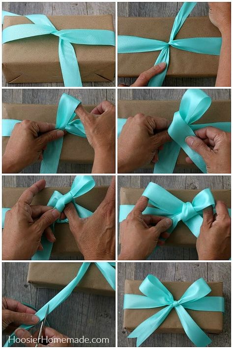 Natal, How To Tie A Bow Step By Step, How To Tie A Bow On A Gift, Tie Ribbon On Gift, How To Tie A Bow With Ribbon For A Gift, Tie A Gift Bow, How To Tie A Bow, How To Make A Bow, Tie Bows With Ribbon