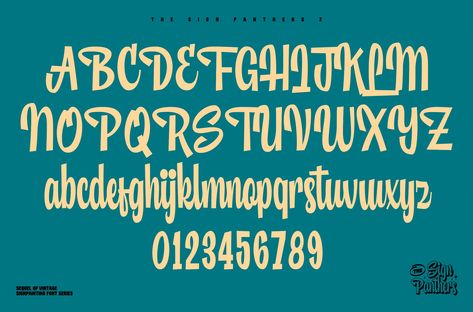 Sign Panthers 2 - Sign Painting Font by Konstantine Studio on @creativemarket Sign Lettering Alphabet, Sign Lettering Fonts, Sign Lettering, Sign Painting Lettering, Sign Painting, Sign Writing, Lettering Alphabet Fonts, Painted Letters, Letter Sign
