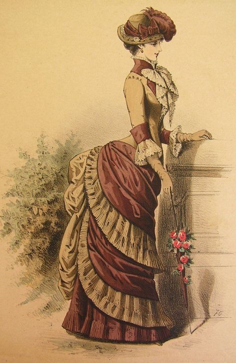 Victorian Gowns, Victorian Era Fashion, Mode Retro, 1880s Fashion, Bustle Dress, Fashion Illustration Vintage, History Fashion, 19th Century Fashion, Retro Mode