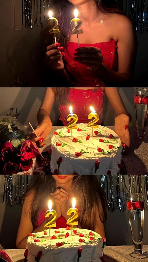 Birthday Outfits For 22nd Birthday, Red And Gold Birthday Outfit, Red Birthday Photoshoot Ideas, Red 18th Birthday Party, Red Birthday Party Aesthetic, Birthday Photoshoot Ideas With Cake, Birthday Photo Ideas Aesthetic, Birthday Outfit Aesthetic, Taylor Swift Themed Birthday