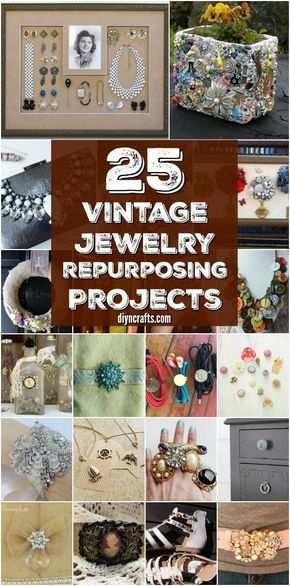 25 Amazingly Creative Ways To Repurpose Vintage Jewelry {Collection Created and Curated by DIYnCrafts Team} Vintage Jewellery Crafts, Old Jewelry Crafts, Costume Jewelry Crafts, Vintage Jewelry Diy, Vintage Jewelry Ideas, Vintage Jewelry Repurposed, Vintage Jewelry Crafts, Diy Bricolage, Vintage Jewelry Art