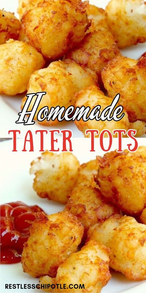 Potato Dishes Easy, Homemade Tater Tots, Tater Tot Recipes, Potato Side Dish, Potato Side, Easy Potato Recipes, Potato Recipes Side Dishes, Tater Tots, Homemade Recipe