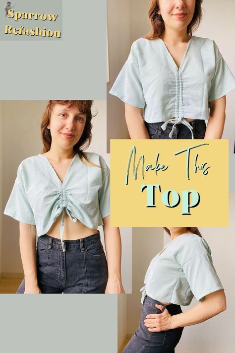 Couture, Easy Sewing Pattern Top, Sewing Top Pattern, Sparrow Refashion, Dress Making Tutorial, Bustier Pattern, Step By Step Sewing, Dress Sewing Patterns Free, Sewing Top