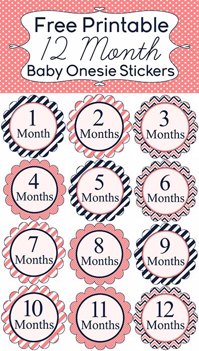 9 Free Printable Monthly Baby Stickers | Pretty My Party Scrapbook Bebe, Dibujos Baby Shower, Arts N Crafts, Monthly Onesies, Baby Month Stickers, Baby Nursery Diy, Milestone Stickers, Baby On A Budget, Month Stickers