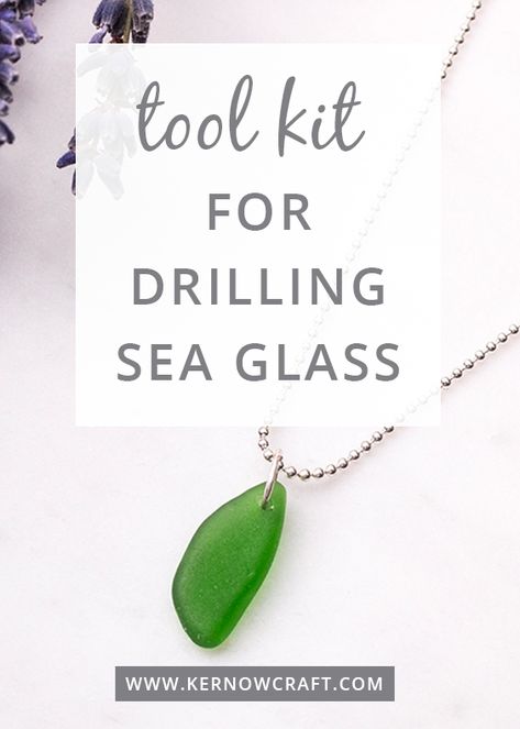 Get all the tools you need for drilling sea glass and making a sea glass necklace with our tool kit! Patchwork, Sea Glass Jewelry Diy, Sea Glass Diy, Sea Glass Art Diy, Dremel Crafts, Sea Glass Art Projects, Beach Glass Crafts, Glass Art Projects, Beach Glass Art