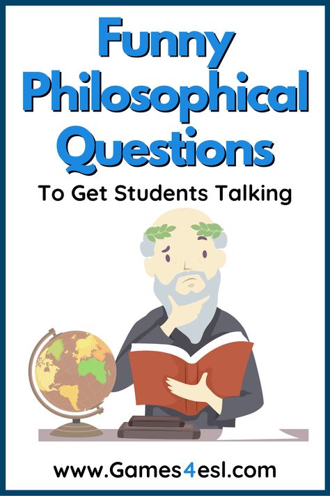 Fun philosophical questions! These fun philosophical questions are a great way to get your students talking. Philosophical Questions For Kids, Funny Philosophical Questions, Philosophical Questions To Ask, Philosophy Questions, Question Game For Friends, Questions To Ask Your Friends, Christmas Trivia Questions, Bored Quotes, Kids Questions