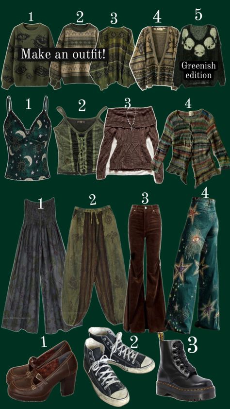 Mushcore Aesthetic, Nature Clothing Aesthetic, Where To Shop Grunge, Foresty Outfits, Forestpunk Outfits, Mushroom Cottagecore Aesthetic, Outfit Ideas Goblincore, Earthcore Aesthetic Outfits, Whimsigoth Outfits Summer