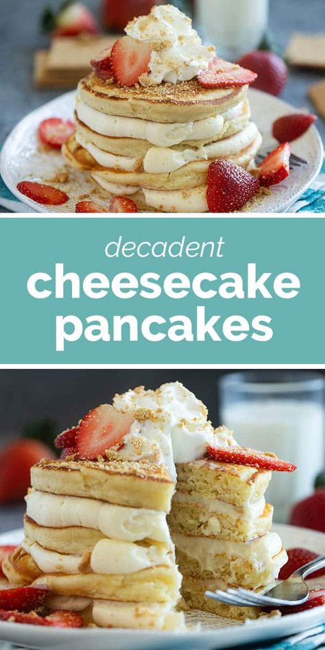 Cream Cheese Filling For Pancakes, Cream Cheese Pancakes Recipe, Cream Cheese Pancake Topping, Cream Cheese Topping For Pancakes, Cream Cheese Stuffed Pancakes, Pancake Toppings Ideas, Blueberry Cheesecake Pancakes, Cheesecake Pancakes Recipe, Waffle Cheesecake