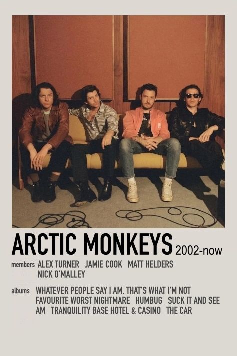 Polaroid poster of the Arctic Monkeys. Humour, Arctic Monkeys Polaroid Poster, Arctic Monkeys Polaroid, Arctic Monkeys Album Cover, The Arctic Monkeys, Arctic Monkeys Wallpaper, Matt Helders, Monkey Wallpaper, Monkeys Band