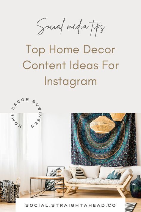 Trying to build your home decor business using Instagram and struggling with what to post? Despair no more! We have the top Instagram content ideas that will help you reach and engage more potential clients! Instagram Content Ideas Home Decor, Home Decor Content Ideas, Home Decor Instagram Post Ideas, Interior Design Social Media, Content Ideas For Instagram, How Does Pinterest Work, Instagram Content Ideas, Home Decor Business, Social Media Content Ideas