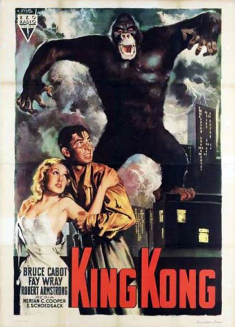 Via Italy, King Kong, 1933 King Kong Image, King Kong Movie Poster, King Kong Movie, Erich Von Stroheim, King Kong 1933, Classic Monster Movies, Istoria Modei, Old Movie Poster, Old Film Posters