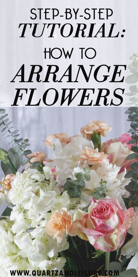 Arranging flowers doesn't need to be hard! This step by step tutorial shows you exactly how to arrange them and includes each easy step. Make gorgeous DIY arrangements for your home, table, or wedding centerpieces! #flowerarrangements #DIYflowers Funeral Bouquets Floral Arrangements, Cheap Flower Arrangements, Flower Arrangements Diy Artificial, Easy Flower Arrangements Diy, Paper Flower Bouquet Tutorial, Fake Flower Arrangements Diy, Diy Silk Flower Arrangements, Fake Flower Centerpieces, Diy Paper Flower Bouquet