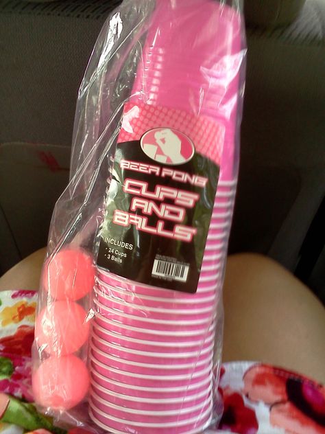 pink beer pong balls and cups :D Pink Beer Pong, 21st Bday Ideas, Tropical Birthday Party, Tropical Birthday, 24th Birthday, 29th Birthday, Slumber Party, Slumber Parties, Bday Ideas