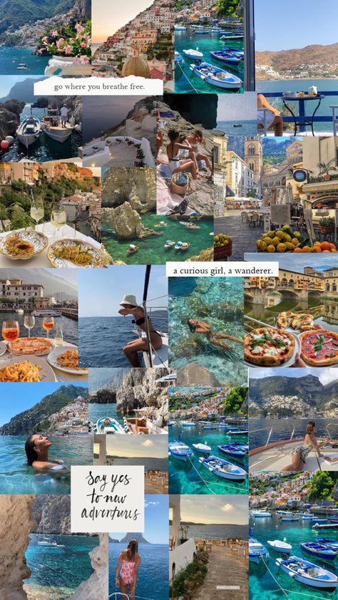 Travel Mood Board Aesthetic, Traveling Mood Board, Travel Collage Aesthetic, Vacation Mood Board, Vision Board Travel, Creative Vision Boards, My Dream Life, Vision Board Collage, Vision Board Examples