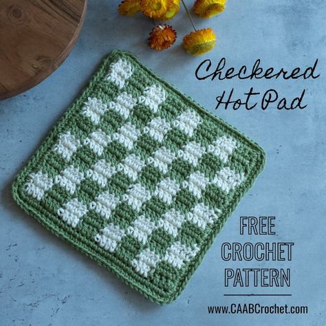 Hot Pad Pattern, Crochet Trivet, Crochet Hot Pad, Checkered Crochet, Scrubbies Crochet Pattern, Button Crochet, Happy 2023, Baked Sweets, Crochet Potholder