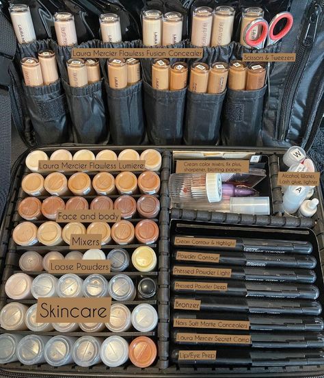 Makeup Artist Travel Kit, Makeup Touch Up Kits, Professional Mua Kit, Make Up Kit Professional, Mua Kit Organization, Pro Mua Kit, Pro Makeup Artist Kit, Mua Kit Essentials, Beginner Makeup Artist Kit