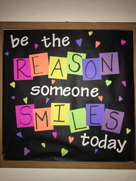 Be the REASON someone SMILES today, RA board Inside Out Bulletin Board, Bulletin Boards Elementary, Emotion Control, Counseling Bulletin Boards, Inspirational Bulletin Boards, Valentine Bulletin Boards, Elementary Bulletin Boards, Work Bulletin Boards, Staff Motivation