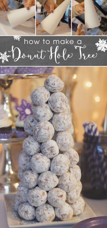 Are you hosting a party this winter? Here's the perfect, simple wintery party treat for you to provide for your guests. Put together this donut hole tree in under 5 minutes! Donut Tree, Hot Chocolate Bar Party, Hosting A Party, Ikea Malm Dresser, Malm Dresser, Donut Bar, Dressers Makeover, Donut Holes, Ikea Malm