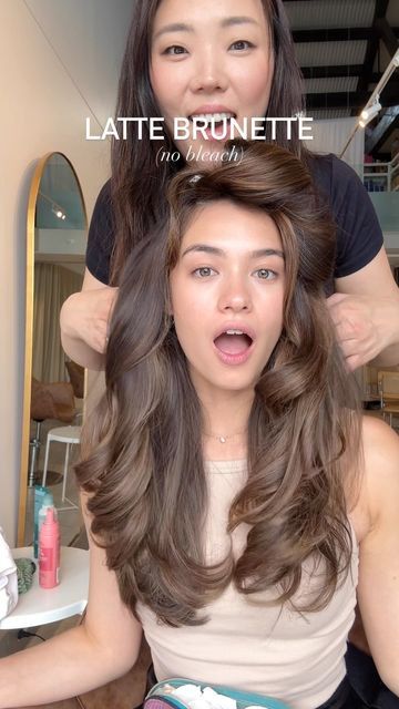 Laura Kim on Instagram: "LATTE BRUNETTE @emily_kaufman_ Highlights using no bleach colour @avedaaustralia #nobleach #lattebrunette #expensivebrunette #healthyhair #brownhair . . . 🏷️brown hair, haircut, longhair, balayage" Balayage, Latte Brunette, Bleach Brown Hair, Bleach Hair Color, Short Hair Blowout, Cool Brown Hair, Brown Hair Color Chart, Natural Dark Hair, Wedding Hair Colors