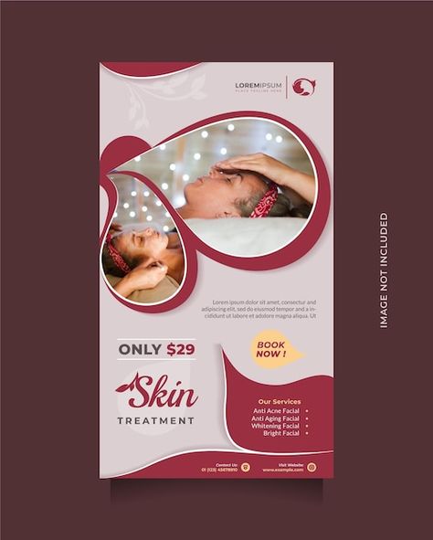 Cosmetic Brochure, Antique Store Displays, Template For Social Media, Skin Care Center, Story Post, Acne Facial, Women Skin, Anti Aging Facial, Anti Acne