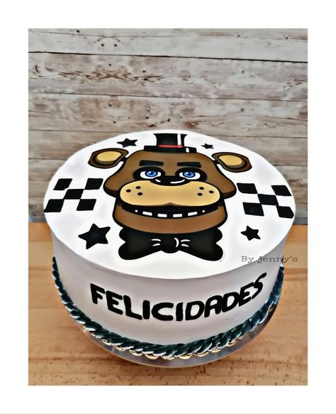 Freddy Fazbear Birthday Cake, Fnaf Birthday Cake Ideas, Fnaf Birthday Cake, Fnaf Cakes, Fnaf Cakes Birthdays, Fnaf Cake, Fnaf Birthday, Fnaf Foxy, Pop Cupcakes