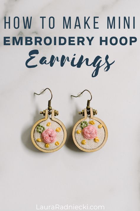 How to Make Mini Embroidery Hoop Earrings | DIY Craft Tutorial Couture, Embroidery Earrings Diy, Diy Mini Embroidery Hoop, Diy Embroidery Frame, Diy Embroidery Flowers, Beginner Hand Embroidery, Mini Embroidery Hoop, Types Of Embroidery Stitches, Tutorial Embroidery