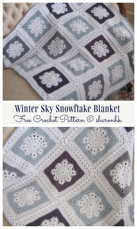 Crochet Snowflake Sweater Pattern, Amigurumi Patterns, Snowflake Hexagon Crochet Pattern Free, Snowflake Crochet Pattern Free Blanket, Crochet Snowflake Afghan Patterns Free, Crochet Snowflake Square, Study Of Snow Crochet Blanket, Grandma Square Blanket, Crochet Snowflake Blanket Pattern