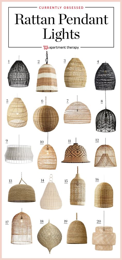 Rattan Pendants Are the Light of the Moment (and We Love Them!) — Currently Obsessed Kattokruunu Diy, Senior Superlatives, Rattan Lampe, Luminaria Diy, Wicker Pendant Light, Bedroom Pendant, Photo Deco, Rattan Pendant, Lamps Floor