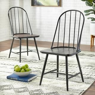 Buy Kitchen & Dining Room Chairs Online at Overstock | Our Best Dining Room & Bar Furniture Deals Farmhouse Chairs, Spindle Dining Chair, Dining Room Spaces, Farmhouse Dining Chairs, Black Dining Chairs, Metal Dining Chairs, Dining Room Bar, Farmhouse Dining, Furniture Deals