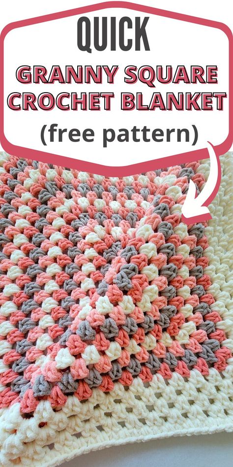 This free crochet granny square blanket pattern is a modified version of the traditional granny pattern. It is a very easy and beginner-friendly crochet pattern. The afghan pattern is simple yet interesting and classic. Crochet Granny Stitch Blanket, Easy Crochet Patterns Free Beginners, Rectangle Granny, Granny Rectangle, Crocheting Tutorial, Granny Stripe Blanket, Crochet Granny Stitch, Granny Square Pattern Free, Granny Square Haken