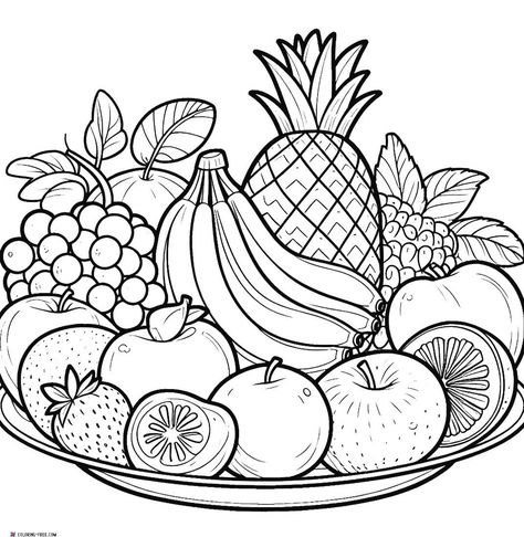 20 Fruit Coloring Pages (Free Unique Printables) Fruit Coloring, Vegetable Coloring Pages, Comic Book Layout, Fruit Coloring Pages, Fruits Drawing, Preschool Coloring Pages, Fruit Picture, Fruits Images, Detailed Coloring Pages